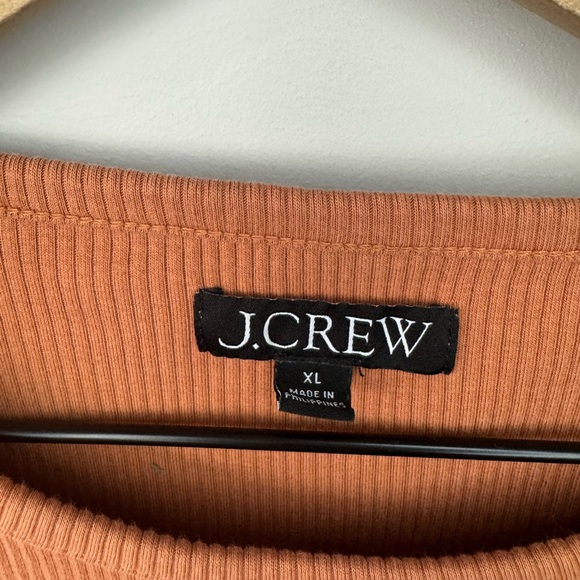 J. Crew Women's Rust Ruffle-Sleeve Ribbed Tank Size XL - Picture 4 of 8